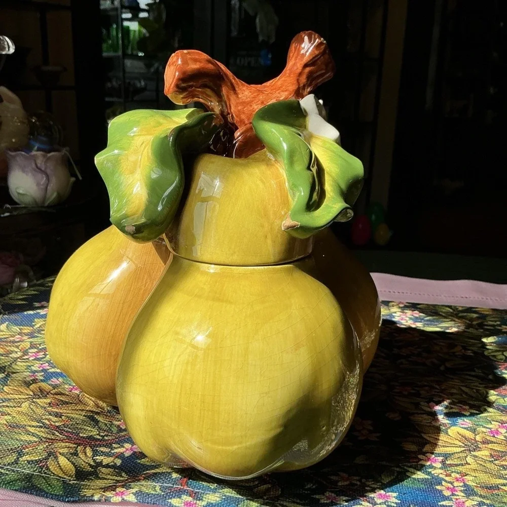 MCM Ceramic BICO Triple Pear Cookie Jar 10